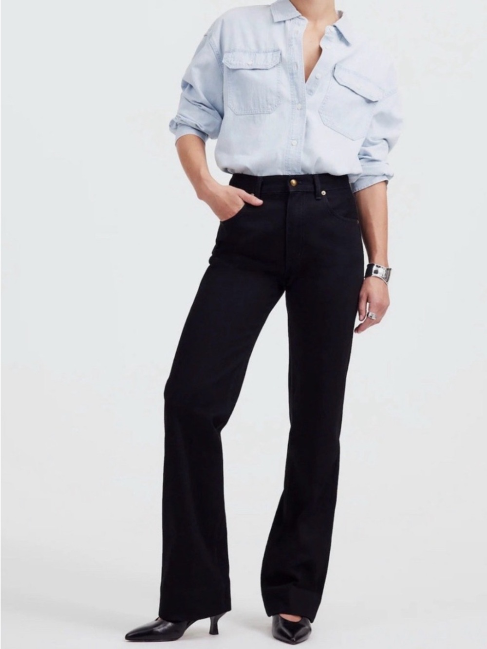 Madewell x Alexa Chung Black Bootcut Jeans
